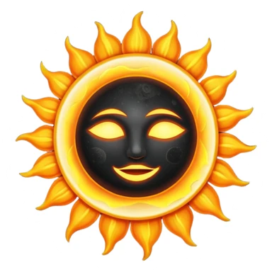 Eclipse – Dark moon covering sun, glowing corona sticker