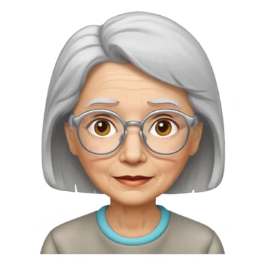 elderly woman with glasses sticker