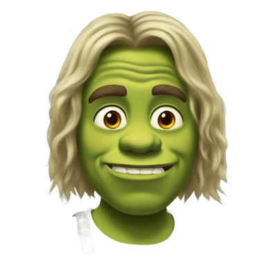 Shrek with long hair and dressed ghetto sticker