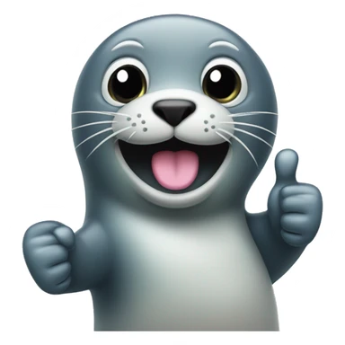 Seal doing a big thumbs up sticker