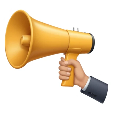 megaphone with a male hand sticker