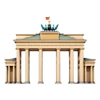 Cinematic Realistic Brandenburg Gate Landmark Emoji, depicted as the iconic neoclassical monument rendered with lifelike detail and dynamic, historic lighting. sticker