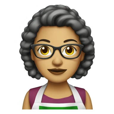 mexican lady green apron  with glasses cooking tacos sticker