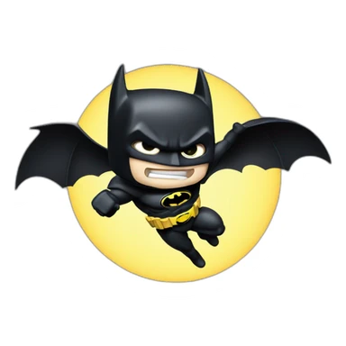 Batman chibi jumping bat signal sticker