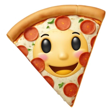 A pizza slice emoji with a smiley face sticker