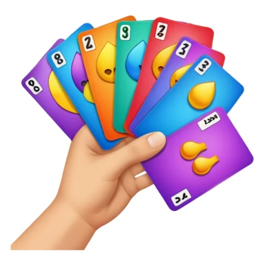 Trading cards in a hand sticker