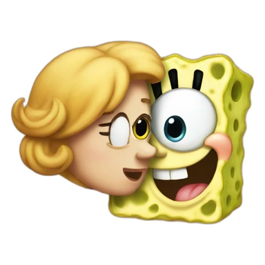 spongebob kissing sandy sticker