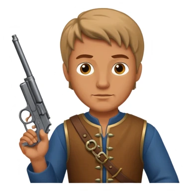 medieval man holding gun sticker