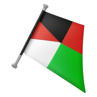 un drapeau tricolore vert, rouge et noir avec un triangle jaune sur la gauche. sticker