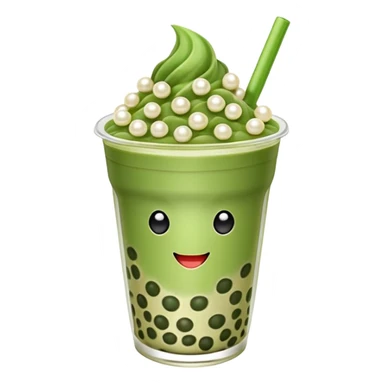 Matcha boba tea emoji sticker