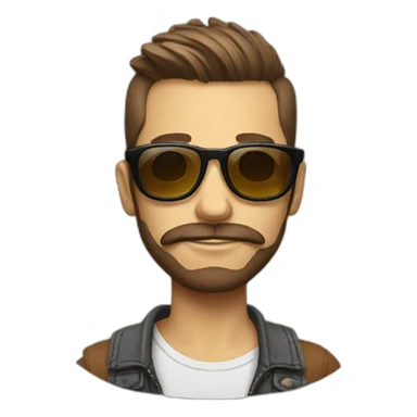 cool hipster dude sticker