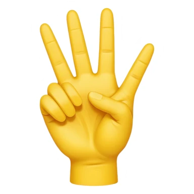 Right yellow hand
Peace sign but with thumb extended out  sticker