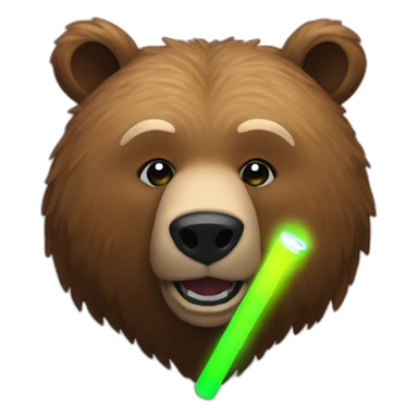Grizzly head with glow stick sticker