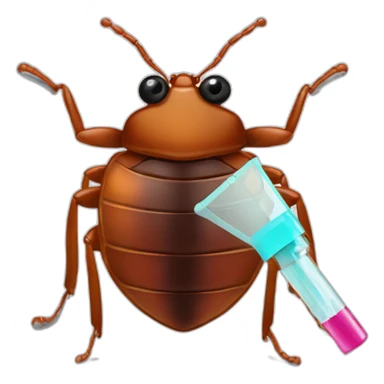 bed bug being sprayed with perfume sticker