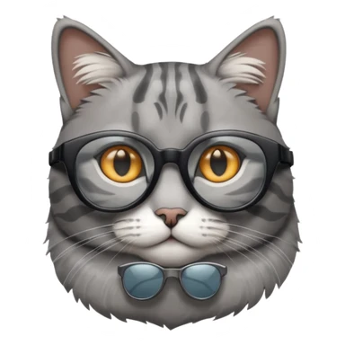 Grey Cat wearing black cooling glass 😎😺 sticker