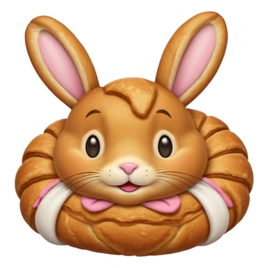 croissant with bunny face sticker