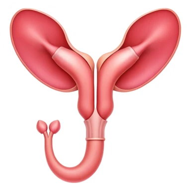 A symbolic female reproductive system with ovaries and uterus, abstract medical illustration sticker