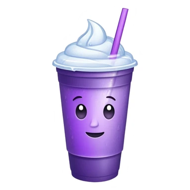 Make a styrofoam cup but 2 in one cup with a purple drink and ice in it sticker