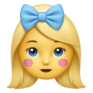 Mache einen coquette emoji ne babyblaue schleife ohne Gesicht  sticker
