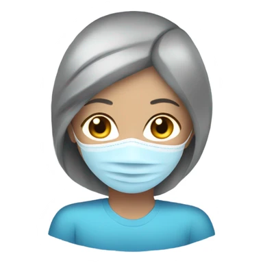 Lady with face mask spa beauty full face relaxing blue eyes sticker