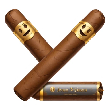 Emoji-style cigar icon, dark brown wrapper, subtle smoke, minimalistic, clean silhouette, metal details, no gold details sticker