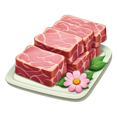 van gogh style pink SPAM  meat flowers landscape sticker