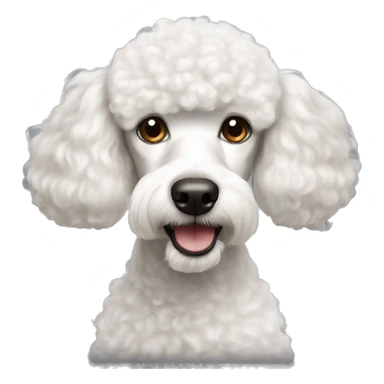white poodle with brown nose  sticker