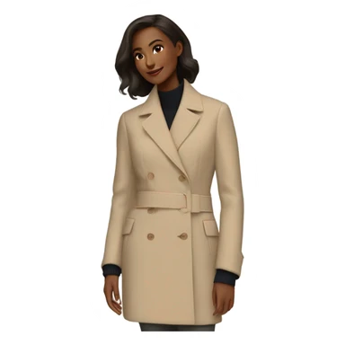 elegant beige coat  sticker