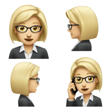 Blonde pale businesswoman wearing glasses talking on her cell phone sticker