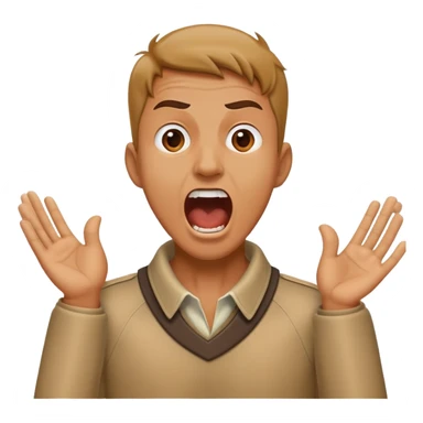 Man whit his hand around his neck screaming  sticker