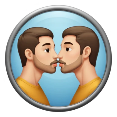 man kissing his reflection in a mirror sticker