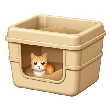 cat litter box with sand sticker