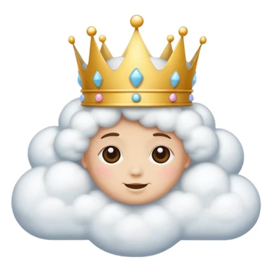 Put this 👑 on top  of 😶‍🌫️ with the face sticker