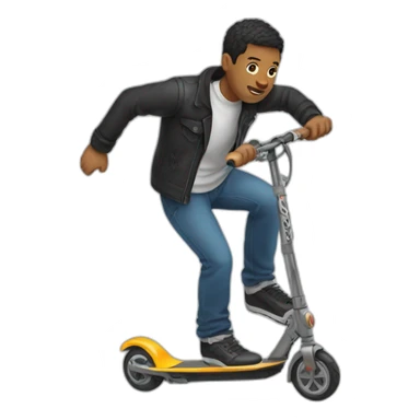 Man doing freestyle Scooter tricks sticker