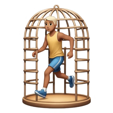 person stepping out of a dark cage into light sticker