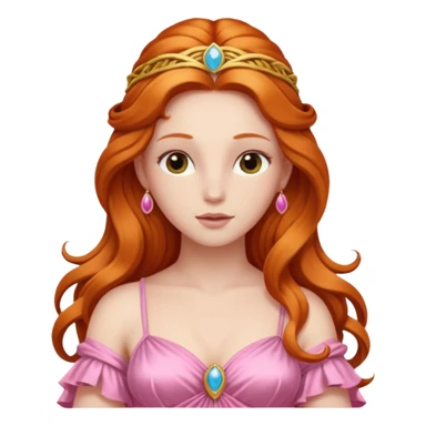 Venus, Love Goddess from Rome Mythology with long ginger hair, pink outfit sticker