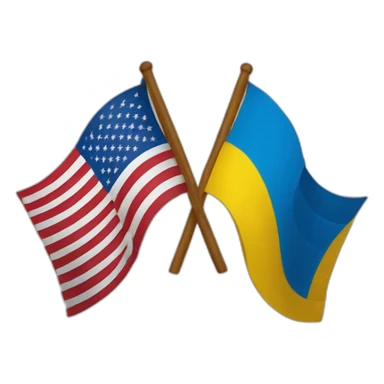 Ukrainian and USA flags sticker