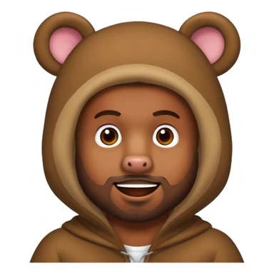 kanye west bear man bear ears man face sticker