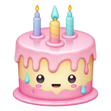 melted pastel kawaii cake sticker