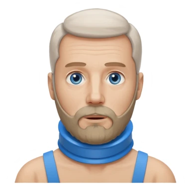 Older man with a full beard, a medical neck brace, and blue eyes. sticker