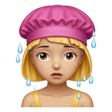 Hungover girl with a shower cap  sticker