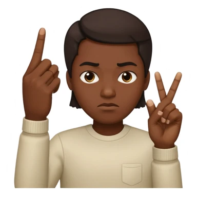Fusión de los siguientes emojis 🖕🏽😒🖕🏼 sticker