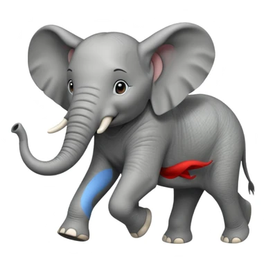 High resolution of a running elephant sticker