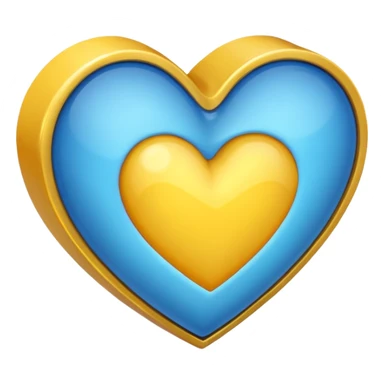 Fusiona un corazón amarilla con uno azul sticker