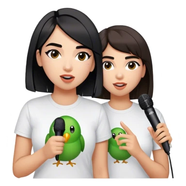 Dua lipa and duolingo are using spell by microphones in the karaoke sticker