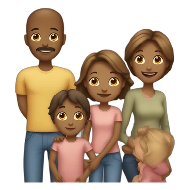 Parents with children  sticker