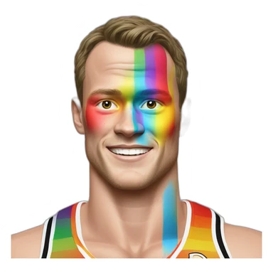 Jonathan Toews as rainbow beach bum sticker