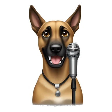 malinois singer with mic sticker