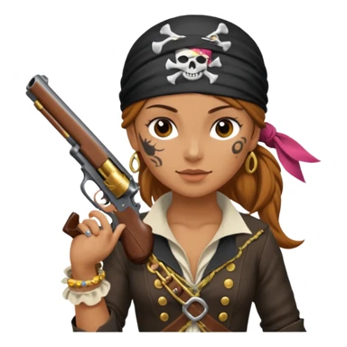 Lady Pirate With Gun. sticker