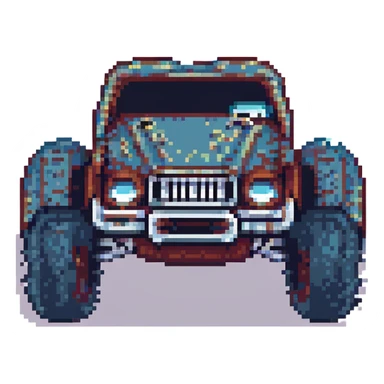 Blaze from Blaze and the Monster Machines as a pixel art emoji, retro video game look sticker